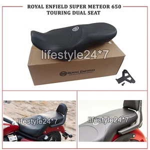 Genuine Royal Enfield "Deluxe Touring Dual Seat Black" For Super Meteor 650 - Picture 1 of 9