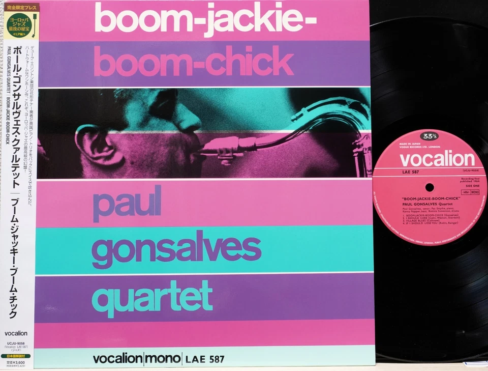 PAUL GONSALVES "BOOM-JACKIE-BOOM-CHICK" VOCALION Japan LP OBI MONO 180g NM/NM - Image 1 of 4