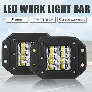 2X 5" Flush Mount LED Work Light Rear Bumper Reverse Pods Offroad Truck Driving - Picture 1 of 10