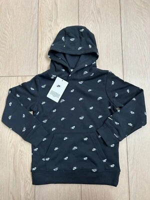 NIKE Youth Boys fleece hoodie, black nike logo size 6 - NWT - Image 1 of 2