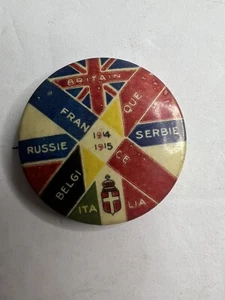 Vintage Knopf: 1. Weltkrieg Bündnis Italien Großbritannien Frankreich Belgien Russland 1914-15 - Bild 1 von 5