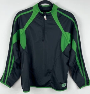 Sportek Kids Sweatshirt Activewear Size 14/16 Black Green Long Sleeve 1/4 Zip - Picture 1 of 9