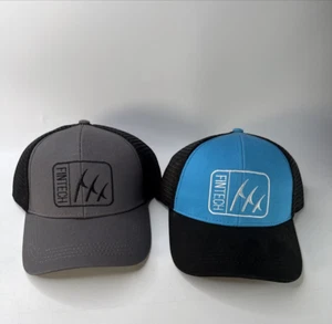 Fintech Fishing Trucker Hat Cap Mesh Snapback lot of 2 New One blue One gray - Picture 1 of 6