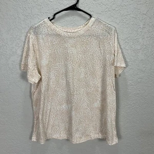 Athleta Organic Cotton Leopard Print T Shirt Plus Size 1X EUC - Picture 1 of 10