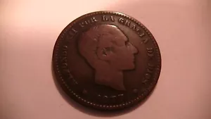 MONEDA ANTIGUA ESPAÑOLA 1877 OM 5 CÉNTIMOS ESPAÑA ALFONSO XII KM# 674 - Imagen 1 de 10