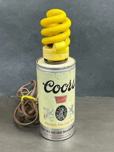 Coors Beer Can Table Lamp Light Bar Decor Man Cave Vintage 1970's Works - Picture 1 of 12