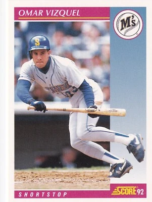 1992 Score #162 MLB Omar Vizquel Seattle Mariners + (Yes 3 Free Mystery Cards) - Image 1 of 2