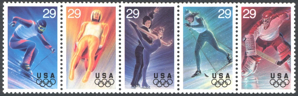 Scott 2811a - 29¢ Winter Olympics, 1994 Strip of 5 - Mint, Never Hinged - Image 1 of 1