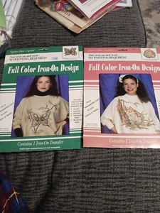 2 Vintage Fashion Show Originals Butterfly/ Kitten  Iron On Designs #57822  - Picture 1 of 5