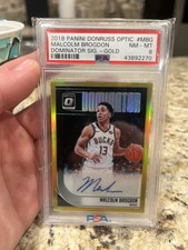 2018-19 Optic Malcolm Brogdon DOMINATOR Gold  AUTO /10 SP | Bucks PSA 8