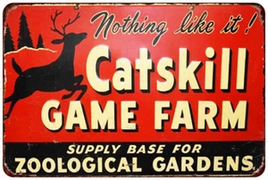 Catskill Game Farm Vintage LOOK Reproduktion Blechschild - Bild 1 von 2