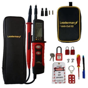 Leaderman TPT950 LCD LED Spannungs- & Durchgangstester + Sperr-/Aus-Kit LOS-K1 - Bild 1 von 5
