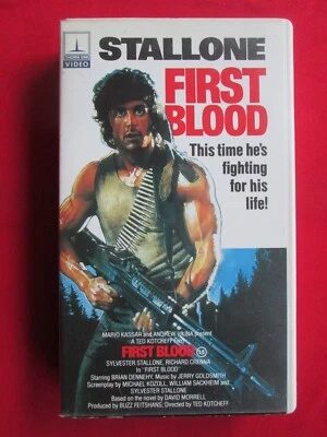 First Blood VHS 1982 Rambo Sylvester Stallone Thorn EMI/HBO Clamshell Early Ed. - Image 1 of 4