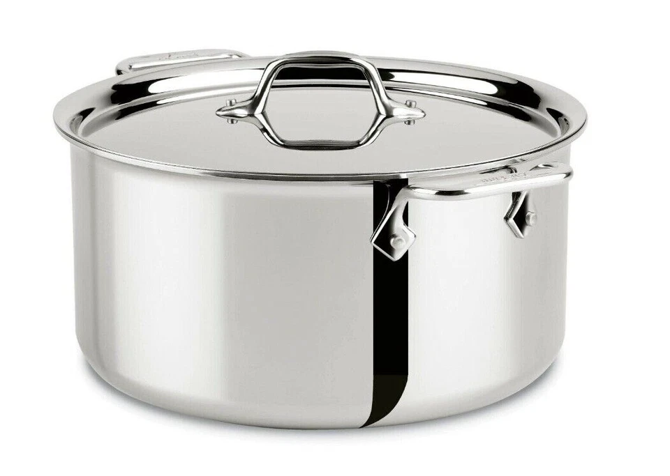 All-Clad 4408 SS Tri-Ply 8-qt Stock Pot NO LID (DENT)