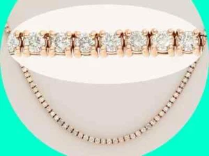 3mm Lab Created Diamond Tennis Necklace 14.43CT 14K Rose Gold Plated 18” - Picture 1 of 7