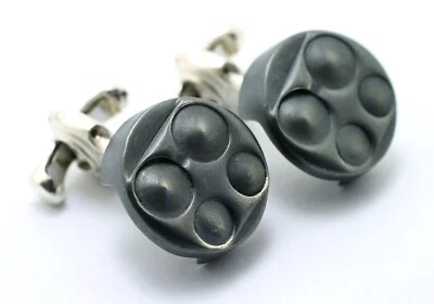 Deakin & Francis Sterling Silver and Enamel Piston Cufflinks - Image 1 of 4