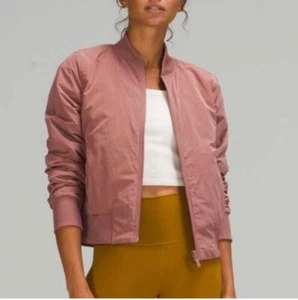 Lululemon Giacca Bomber Antistop Nylon Reversibile Donna Taglia 2 Zip - Foto 1 di 6