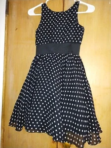 Pippa & Julie black dress with white polka dots size 8 - Picture 1 of 3