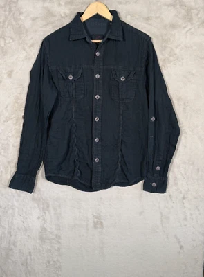 Jeremiah Button Shirt Mens Medium Black Cotton Thick - Image 1 of 4