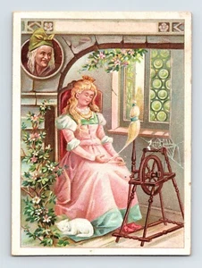 Victorian Trade Card Sleeping Beauty Fable Edward Rose Tailor Chicago 3" x 4" - Picture 1 of 2