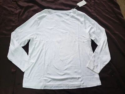A New Day Plus SzWomens Long Sleeve Tee, White Ribbed 2X, 3X, NWT, SHIPS FREE - Image 1 of 4