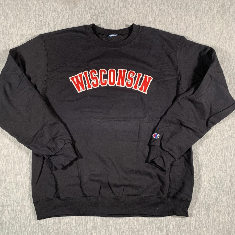 威斯康星州獾毛衣男式黑色NCAA足球套衫圆领冠军 — 第 1/4 张图片