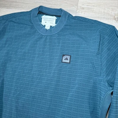 Adidas Adicross Wind.RDY Golf Pullover Teal Blue Checkered L Mens Jacket Vented - Image 1 of 4
