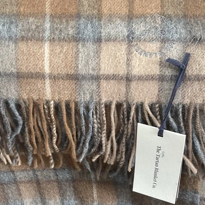 Tartan Blanket Co. Lambswool Baby Blanket ~ Buchanan Natural Tartan ~ NWT - Image 1 of 4