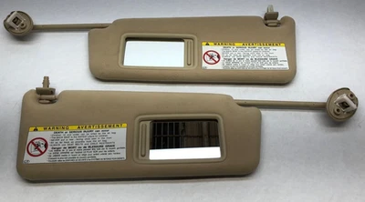 2001 02 03 04 05 2006 Lexus GS300 Left Right Tan Cloth Sun Visor Pair W/ Lights - Image 1 of 4