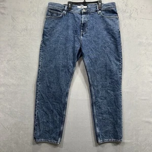 Vintage Tommy Hilfiger Jeans Mens 38x30 Blue Denim Relaxed Fit Flag Logo Y2K - Picture 1 of 14
