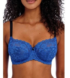 Freya Offbeat Side Support Bra Women’s US Size 36DDD Dazzling Blue Lace NWT - Picture 1 of 4