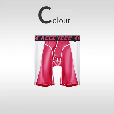 Men Shiny Ice Silk Quick-Dry Shorts Low Rise Running Cycling Sports Boxer Briefs - Image 1 of 4