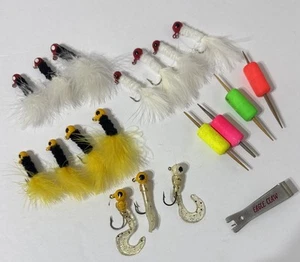 Marabou Jigs Crappie Panfish Bass Walleye Fishing Lure Mixed LOT Eagle Claw Tool - Picture 1 of 13