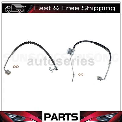 2 mangueiras hidráulicas de freio de linha de freio traseiro compatíveis com 2000 Ford F-550 Super Duty - Imagem 1 de 4