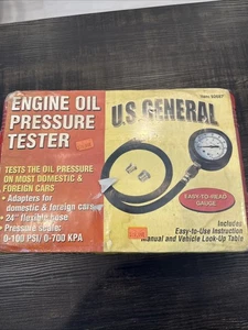 Kit de prueba de presión de aceite de motor GENERAL de EE. UU. 0 a 100 PSI/0-700 KPA artículo 92687 nuevo - Imagen 1 de 15