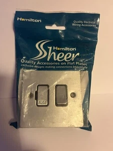 Hamilton Sheer Satin Chrome 1 Gang 13a DP Fused Spur With Black Inserts - Bild 1 von 2