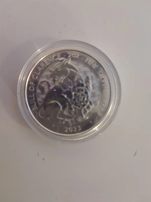 Moedas de barras de prata 2 oz da Grã-Bretanha com o rei Charles o 3º 2023 - Imagem 1 de 2
