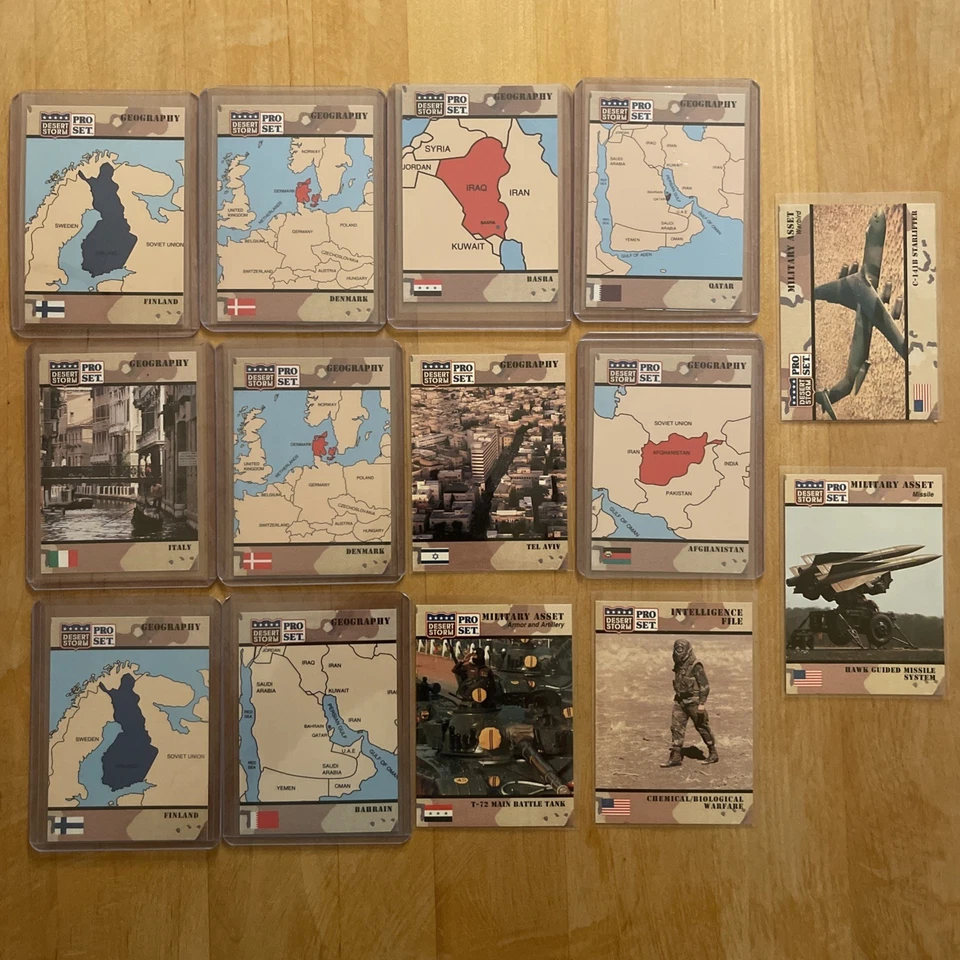 1991 Pro Set Desert Storm TC 14 Karten - Sammlung - NM Toploader - Bild 1 von 2