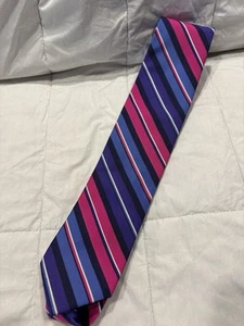 Corbata Peter Millar Rosa Morado y Azul 100% Seda - Imagen 1 de 5