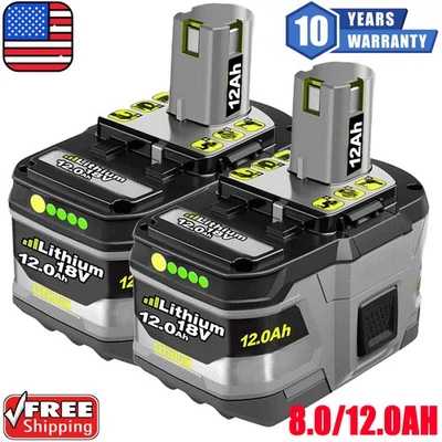 12Ah For RYOBI P108 18V One Plus High Capacity Battery 18 Volt Lithium-Ion 8.0Ah - Image 1 of 4