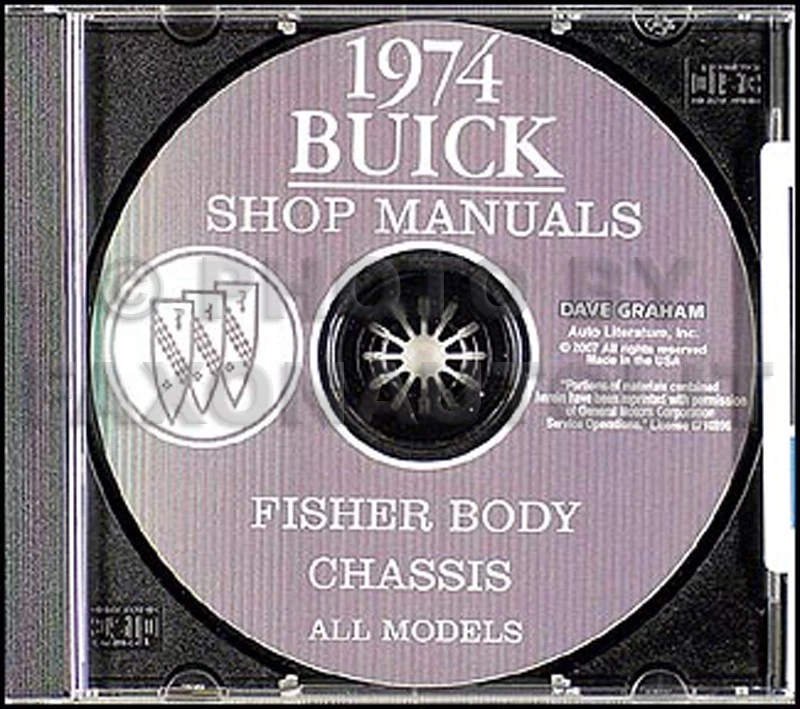 1974 Buick Negozio Manuale E Corpo Riparazione CD Riviera Lesabre Ripiano Secolo - Immagine 1 di 3