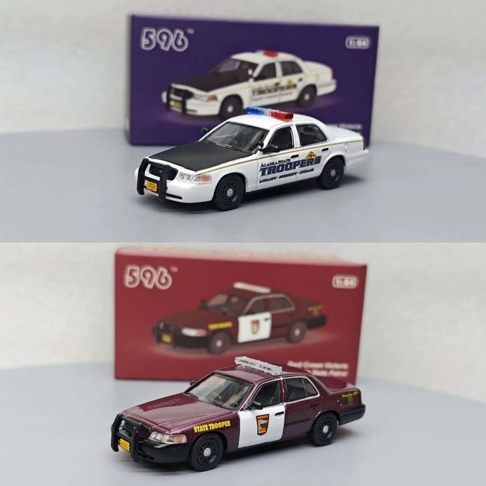 596 1/64 Ford CV CROWN Alaska Police/Minnesota Police Diecast Model Car - Image 1 of 1