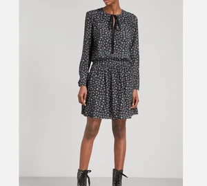 Zadig & Voltaire Remus Liberty Black Floral Smocked 100% Viscose Dress Size XS - Picture 1 of 13