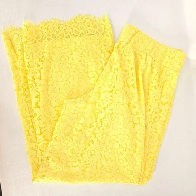 Isaac Mizrahi Live Wide Leg Lace Pant Women SP Bright Lined Scallop Hem Feminine - Image 1 of 4