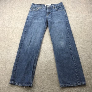 Levis 569 Jeans Boys 16 Reg 28x28 Blue Loose Straight Fit Frayed Hem Denim - Picture 1 of 12