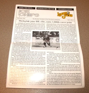 Cleveland Lumberjacks Ice Chips Newsletter dicembre 1992 IHL Minor Hockey - Foto 1 di 3