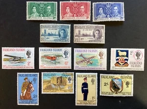 FALKLAND ISLANDS 1930s-80s GVI QEII mint and Used  Lot (11 sets)  (B142) - Picture 1 of 2