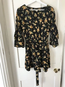 Miss Selfridge Floral Mini Tea Dress Elasticated Waist Size 8-10 - Picture 1 of 8