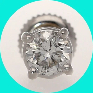 Diamant EINZELNER Ohrstecker 0,36CT Rund Brillant WG Schraube zurück 1⁄2 Paar! - Bild 1 von 6