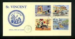 Postal History St. Vincent FDC #1612-1615 Disney Mickey Donald Pluto Goofy 1992 - Picture 1 of 2
